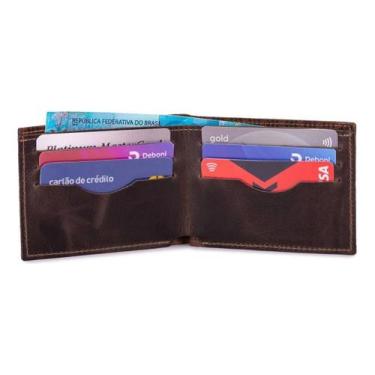 Imagem de Carteira Porta Cartão Compacta Slim Couro Legítimo masculina - learsi,