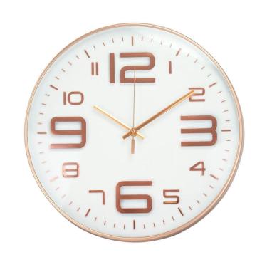 Imagem de Relógio Parede Redondo Rosê 34X34Cm