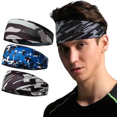 Imagem de Bandanas 3pcs antiderrapante yoga esportes headband umidade faixa de c