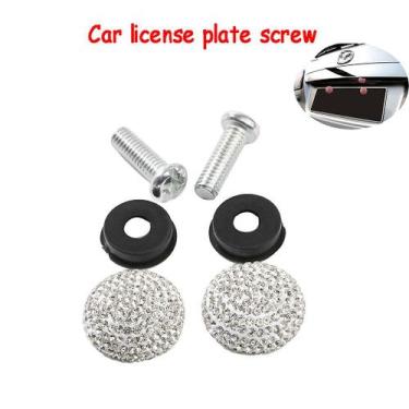 Imagem de Placa de número de strass cobre licença de tampas de parafuso do paraf
