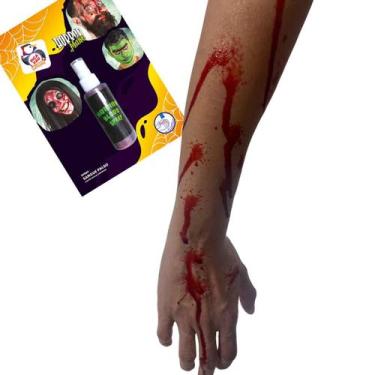 Imagem de Sangue Falso Halloween Profissional Maquiagem Artística Make Rosto Cor