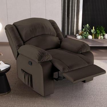 Imagem de Poltrona do Papai Reclinável Sala de Cinema Madrid Manual PU Marrom  G23