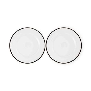 Imagem de Kit 2 Sousplat Redondo Transparente Borda Vidro 33Cm Rafimex
