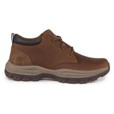 Imagem de Bota Skechers Ankle Boot Leather Masculina - Marrom-Feminino