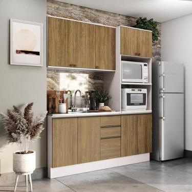 Imagem de Cozinha Compacta Celeste Kappesberg Branco/nogueira 190cm