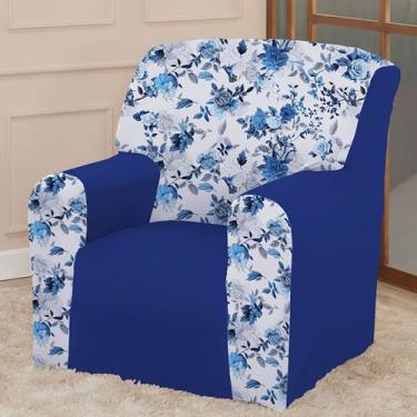 Imagem de Capa para Poltrona Coladinha Mista Floral Estampada Decoração Sala Qua