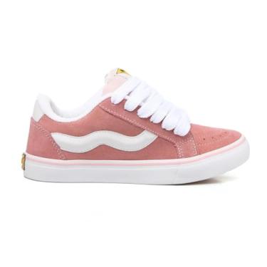 Imagem de Tênis Mad Rats Bulky Classic 90 Casual em Lona e Camurça com Solado de Borracha (Rosa, BR, Adulto, Numérico, 36)