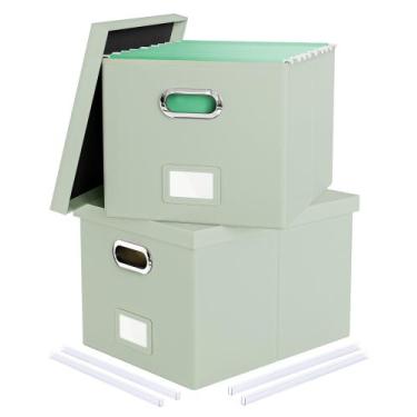 Imagem de Caixa organizadora de armazenamento de arquivos Oterri Portable com ta