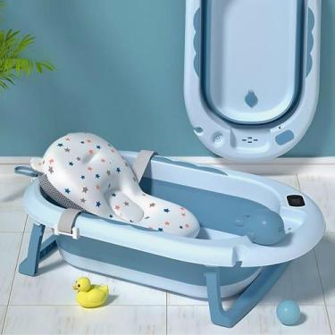 Imagem de Banheira Com Almofada De Banho Para Neném Branca Confortável - Tibaby,