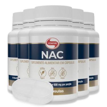 Imagem de Vitafor NAC 600mg 60 Cápsulas e Porta Cápsulas  Kit 5