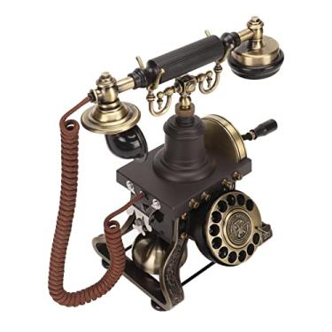 Imagem de KIMISS Telefone Antigo Com Mostrador Rotativo - Telefone Fixo Vintage Com Fio e Volume Ajustável - Decoração Clássica para Sala de Estar, Quarto e Escritório