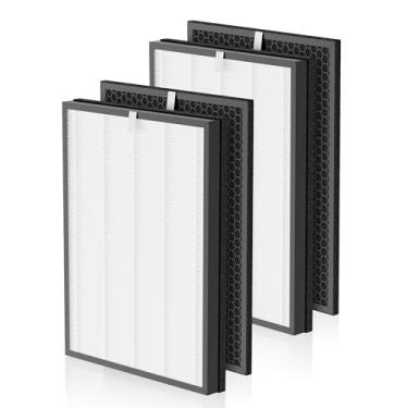 Imagem de Filtros de substituição KH-H201 compatíveis com purificador Green Air Encore, 2 filtros de alta eficiência + 2 filtros de carbono ativado, pacote com 2