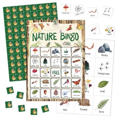 Imagem de Cartões de jogos de bingo de insetos para adultos, cartões de bingo de insetos naturais para atividades de viagem, suprimentos de lembrancinhas de decoração de festa de insetos da natureza, jogos de