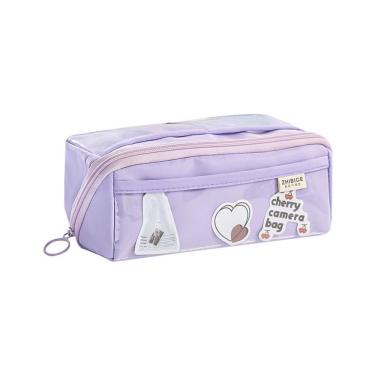 Imagem de Estojo de lápis transparente de grande capacidade, de dupla camada transparente