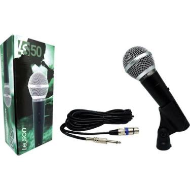 Imagem de Microfone Com Fio Profissional Ls50 Com Cabo De 5 Metros Preto - LESON
