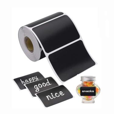 Imagem de 120 etiquetas pretas reutilizáveis com 1 caneta para decoração de festas, salas de artesanato, casamentos, armazenamento, organizar sua casa e cozinha