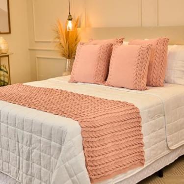 Imagem de Manta Casal, Manta Tricot Sofá Cama Casa Aconchego Home Decor - Somente a Peseira(Rosê,Queen)