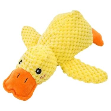 Imagem de Brinquedo Pet Pelúcia Pato Com Som Resistente Amarelo Pato