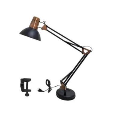 Imagem de Luminária Abajur de Mesa Articulada 2 em 1 com Base e Garra Iluminação