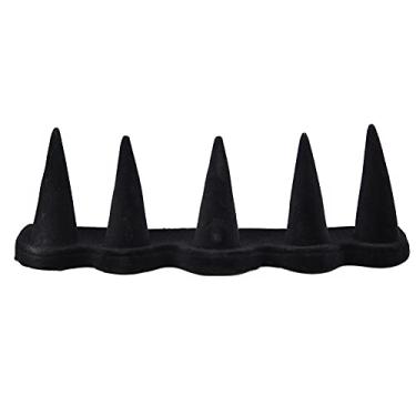 Imagem de Suporte de exibição de dedo anelar elegante suporte organizador de joias de veludo preto para vestiário mesa de maquiagem balcão de loja feira de negócios material de PVC 2 3 5 (5 dedos)