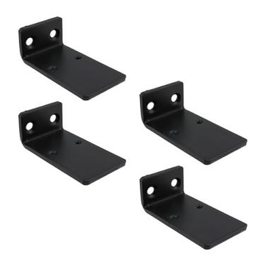 Imagem de Dnyta 2 suportes de prateleira flutuantes resistentes, suportes em L de aço laminado a frio ocultos de 8,9 cm de comprimento, suporte de prateleira de parede, suporte faça você mesmo para cozinha