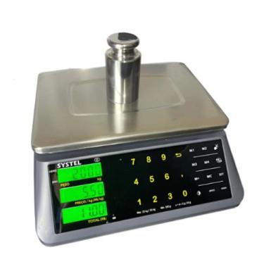 Imagem de Balança Comercial Systel MICRA 35kg - Bateria e Tecla Touch - INMETRO