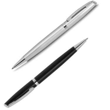 Imagem de Caneta Esferográfica de Metal com Ponta Touch, Corpo Emborrachado, Escrita Azul, Ponta Média 1.0mm, Cilíndrica, Moderna, 25g (Kit 2 Azul)