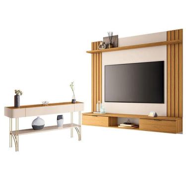 Imagem de Painel Para Tv Suspenso Solus E Aparador Vivant Cinamomo Off White - Hb Móveis