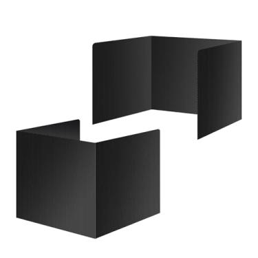 Imagem de Pacote com 2 divisórias pretas para estudantes, quadros de estudo de plástico à prova d'água, escudos de privacidade para exames duráveis, pastas de privacidade para sala de aula, material escolar