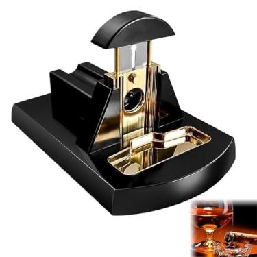 Imagem de Guilhotina de charuto de mesa, cortador de charutos de alta qualidade com base antiderrapante, corte preciso e fácil de transportar, para decoração de quartos e locais