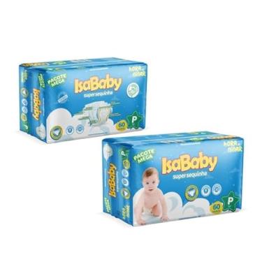 Imagem de Isababy – Fralda Super Sequinha Mega P 60 Unidades | Até 12h de Proteção, Toque de Algodão e Barreiras Antivazamento