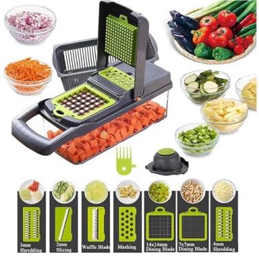 Imagem de Cortador Multifuncional Fatiador de Legumes Frutas Vegetais Multifuncional picador descascador