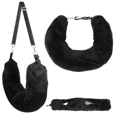 Imagem de Neyauo Travesseiro de viagem de pelúcia, travesseiro de pescoço de veludo para viagens recheado com roupas, travesseiros de viagem para aviões, almofada multifuncional para descanso de dormir, sem