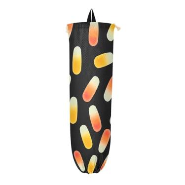 Imagem de Candelabro de milho na parede preta do distribuidor do saco de supermercado, cozinha, organizadores de sacos e armazenamento