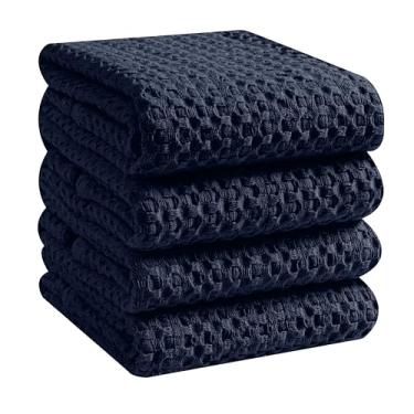 Imagem de Native Fab Toalhas de cozinha premium Waffle Weave, pacote com 4, 100% algodão, 41 x 66 cm, panos de limpeza super absorventes, reutilizáveis, panos de prato para secar pratos, toalhas de mão laváveis