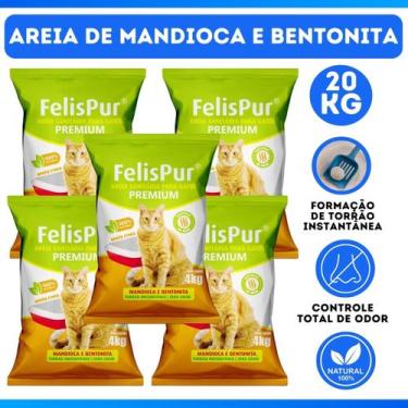 Imagem de Kit Com 5 Areias de Gato de Mandioca e Bentonita Sem Odor - Ef Pet