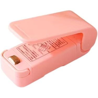 Imagem de Seladora Portátil para Embalagens, 9,5cm, Plástico, Rosa, Seladora Profissional, Premium