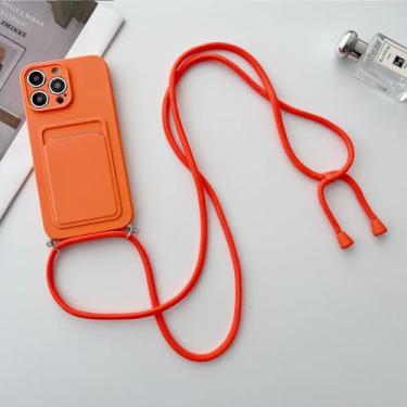 Imagem de Crossbody cordão cordão slot para cartão carteira caso de telefone para iphone 13 12 mini 11 14 pro max x xr xs 7 8 plus se capa de silicone líquido, x6, para iphone xr