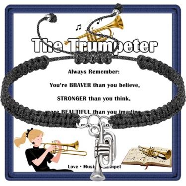 Imagem de GIAYIER Pulseira de trompete, presente de trompetista para mulheres e homens, presentes de banda de música para músicos e amantes de música, joias requintadas para aniversário, Natal, formatura