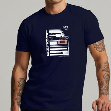 Imagem de Camiseta Masculina Básica BMW M3 Retro Antiga Streetwear 100% Algodão 