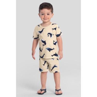 Imagem de Pijama infantil menino de baleia Brandili, 1, Natural
