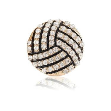 Imagem de Dreuyet Broche de strass de futebol para mulheres e homens brilhante cristal americano rúgbi esporte lapela broche charme terno camisa chapéu bolsas mochilas acessórios dia jogo equipe joias presentes