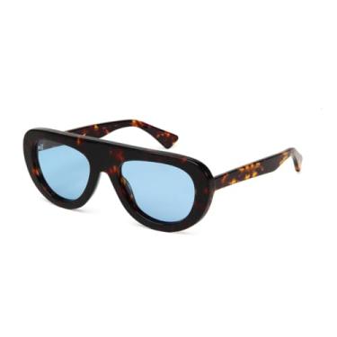 Imagem de HCPIHF Óculos de sol masculinos de acetato, polarizados, superdimensionados, com proteção UV400, para dirigir ao ar livre (azul tartaruga)