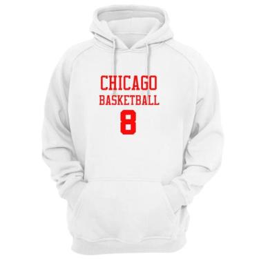 Imagem de Blusa Moletom Capuz Basquete Chicago Basketball número 8 - Loja Click 