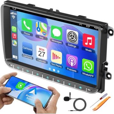 Imagem de Android 13 estéreo automotivo para Volkswagen VW Passat/Golf/Jetta/Tiguan, suporte para carro sem fio e Android Auto, tela sensível ao toque IPS de 9 polegadas, rádio VW com GPS, WiFi, rádio FM +