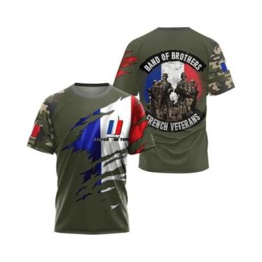 Imagem de Camiseta Tática Camuflada Da Exército Da França Para Homens, Manga Cur