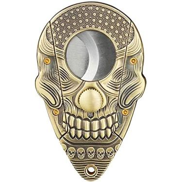 Imagem de Feiyx Cortador de charutos premium - Cortadores de charutos portáteis, cortador de charutos de aço inoxidável, metal afiado, perfeito para uso por amantes de charutos (cor: Ouro)