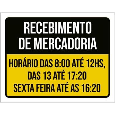 Imagem de Placa Sinalização - Recebimento Mercadoria 36X46
