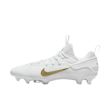 Imagem de Nike Chuteiras de lacrosse Huarache 9 Elite Low LAX (FD0089-100, branco/branco metálico), Branco/Branco/Ouro metálico vívido, 39