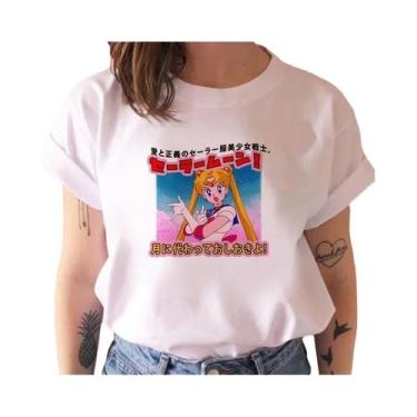 Imagem de Camiseta Feminina Estilo Harajuku Anos 90 Com Estampa De Gato Kawaii, 